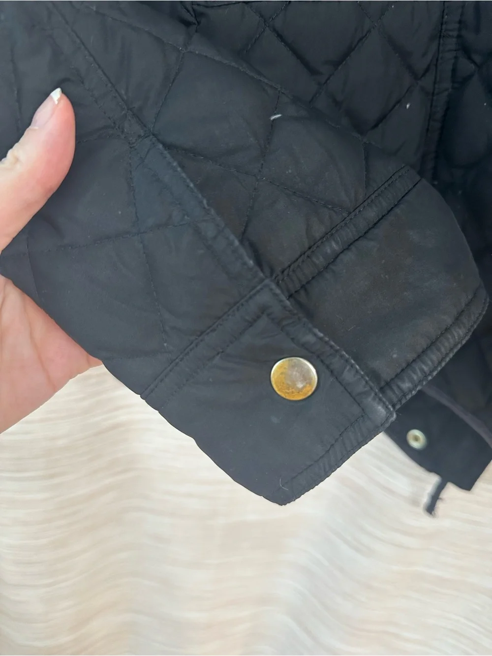 J. Crew Black Quilted Lightweight Jacket with Snap Pockets